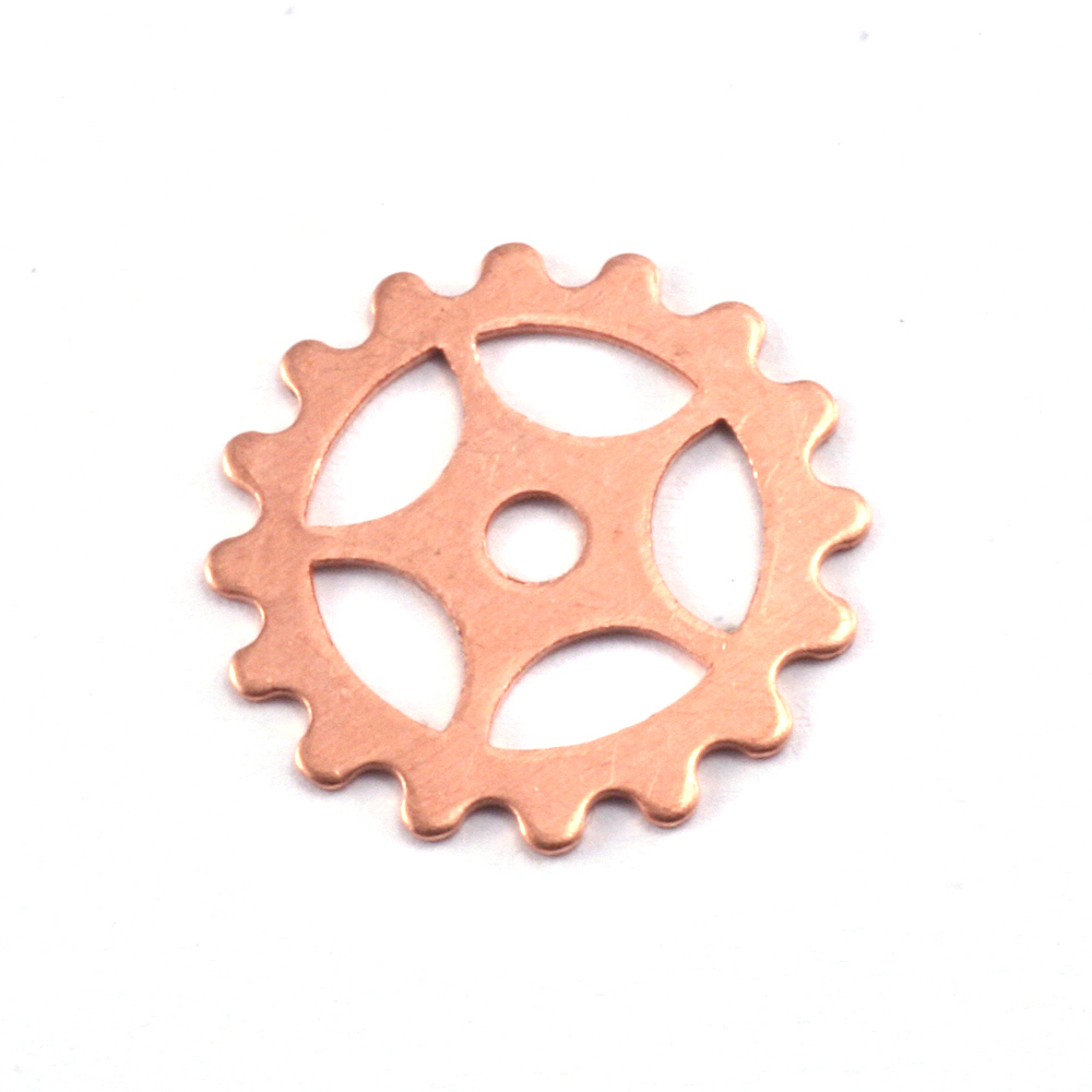 Metal Stamping Blanks Copper Spoked Cog, 16mm (.63"), 24g